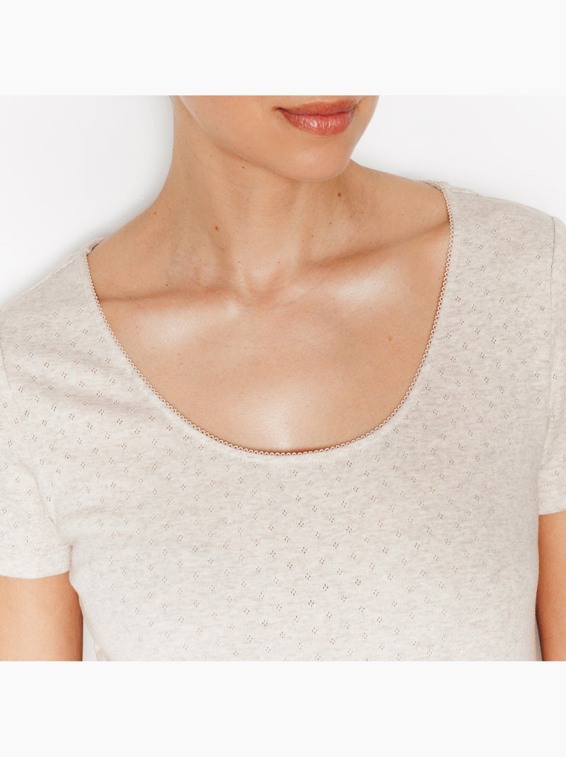 Tee-shirt manches courtes Habybis - RougeGorge Lingerie Beige - Kiabi
