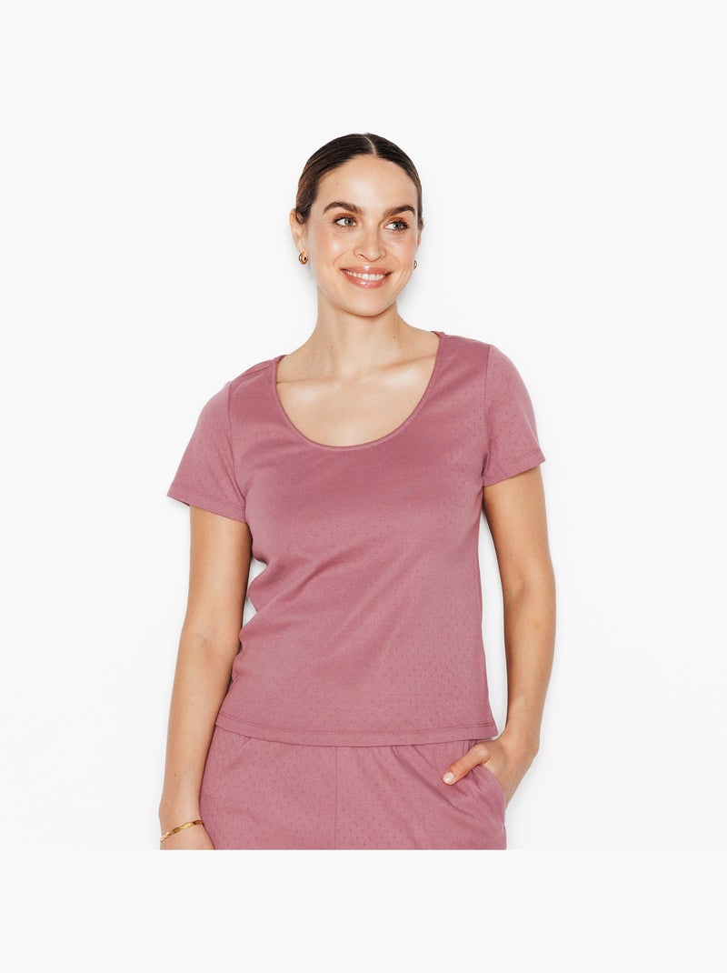 Tee-shirt manches courtes Habybis - RougeGorge Lingerie Violet - Kiabi