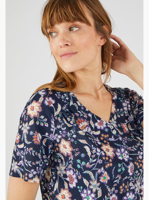 Tee-shirt manches courtes imprimé - damart - Kiabi