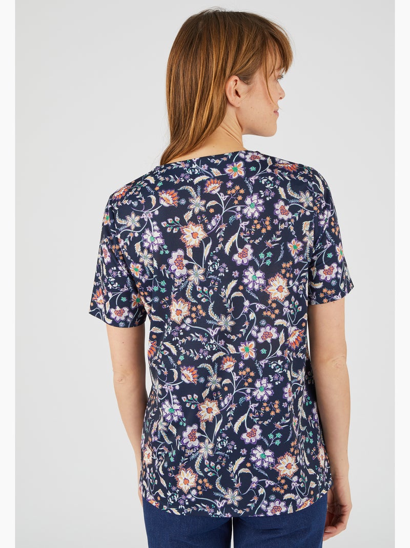 Tee-shirt manches courtes imprimé - damart Corail - Kiabi