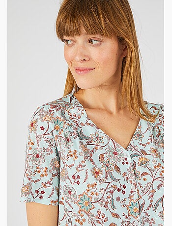 Tee-shirt manches courtes imprimé - damart