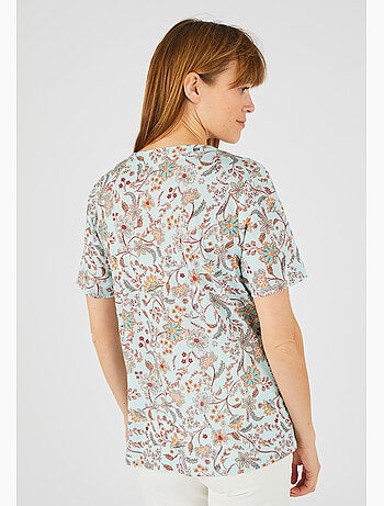 Tee-shirt manches courtes imprimé - damart