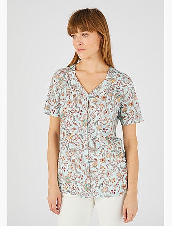 Tee-shirt manches courtes imprimé - damart