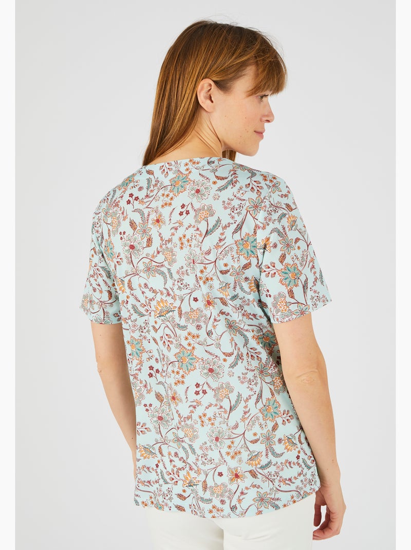 Tee-shirt manches courtes imprimé - damart Rouge foncé - Kiabi