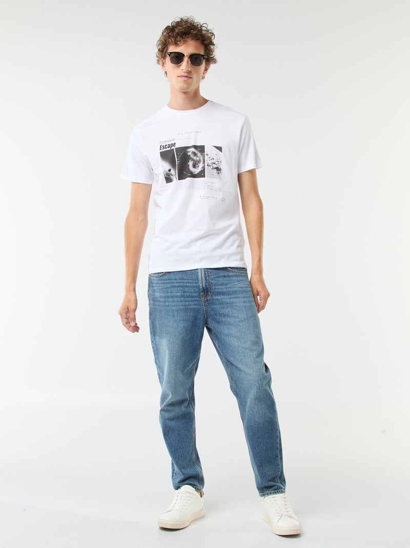 Tee-shirt manches courtes imprimé Blanc - Kiabi
