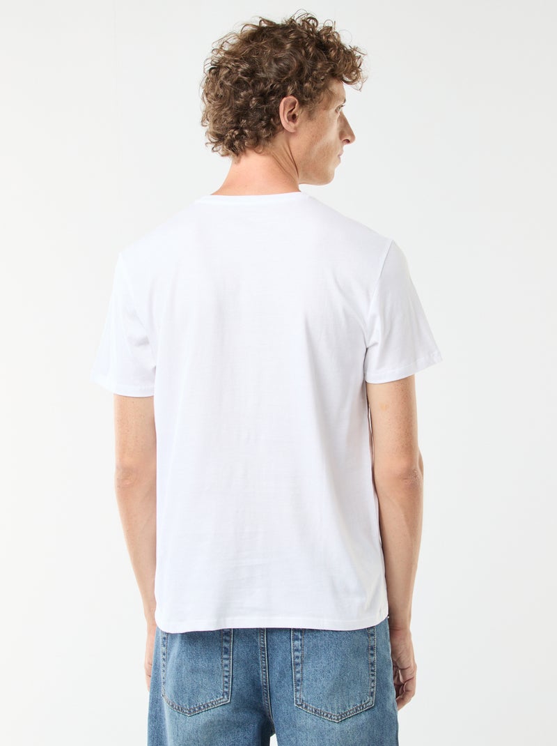 Tee-shirt manches courtes imprimé Blanc - Kiabi