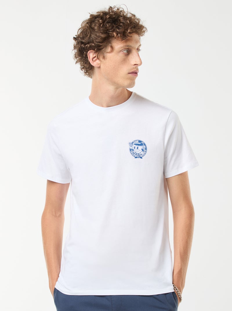 Tee-shirt manches courtes imprimé Blanc - Kiabi