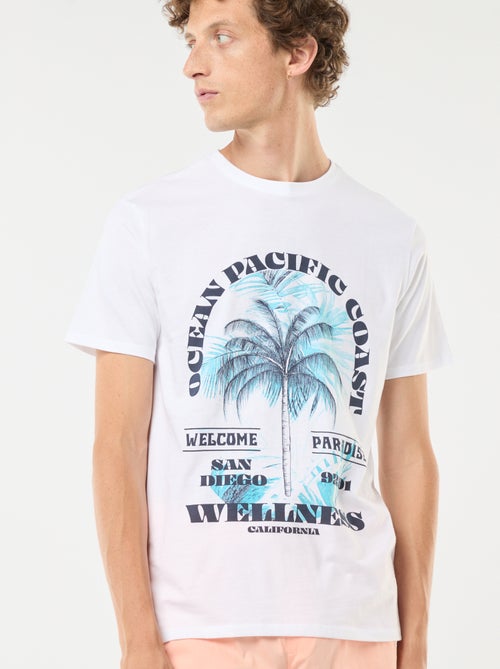 Tee-shirt manches courtes imprimé - Kiabi