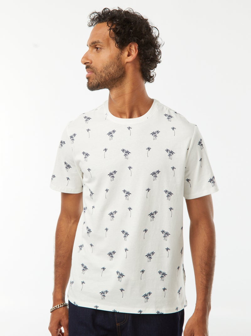 Tee-shirt manches courtes imprimé Blanc - Kiabi