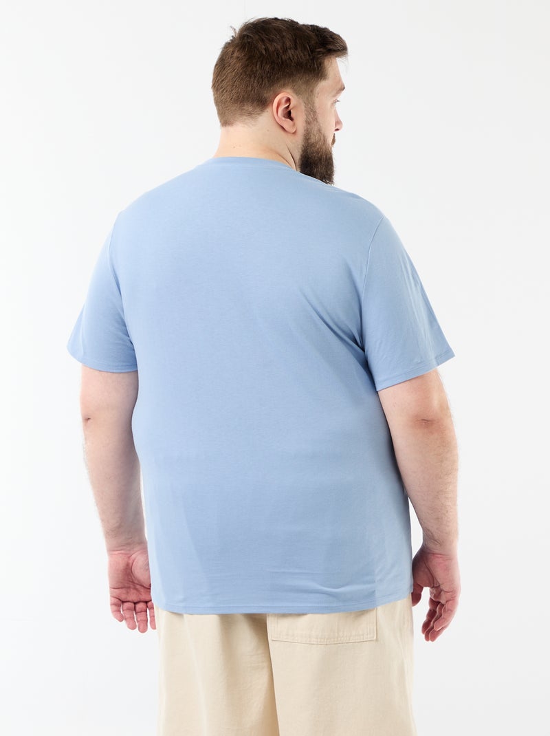 Tee-shirt manches courtes imprimé Bleu - Kiabi