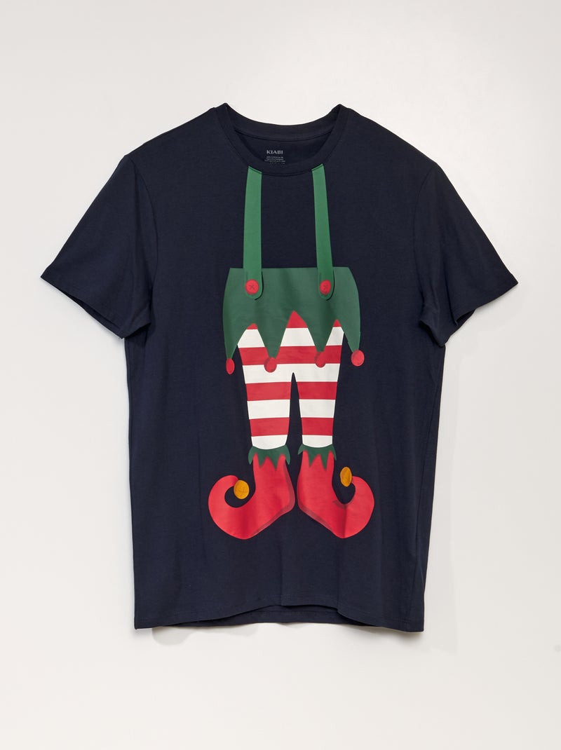 Tee-shirt manches courtes imprimé 'Noël' BLUELUTIN - Kiabi