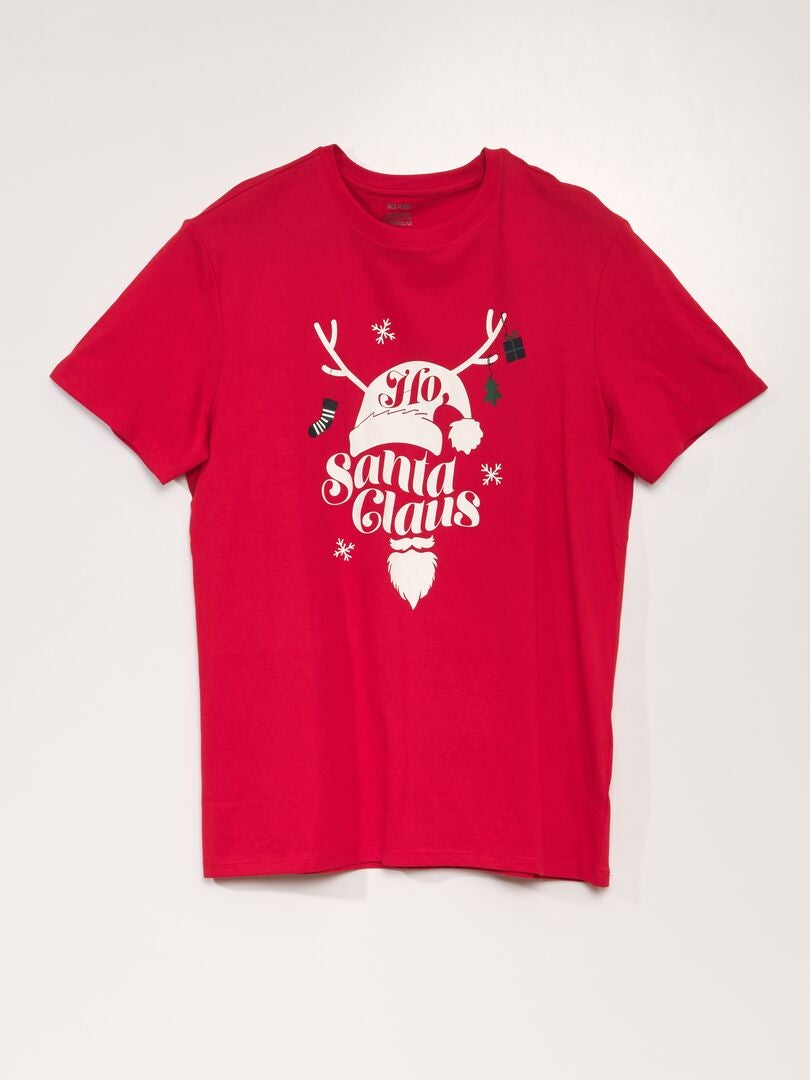 Tee-shirt manches courtes imprimé 'Noël' BLUESANTA - Kiabi