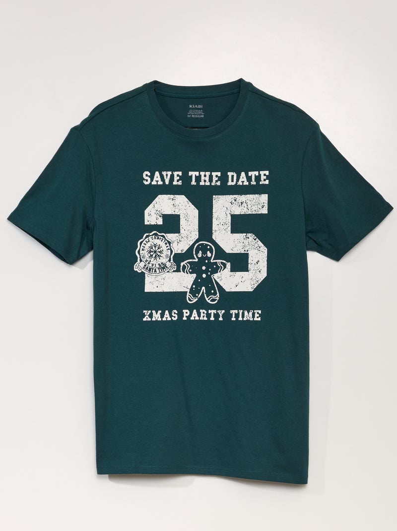 Tee-shirt manches courtes imprimé 'Noël' VERGINGER - Kiabi