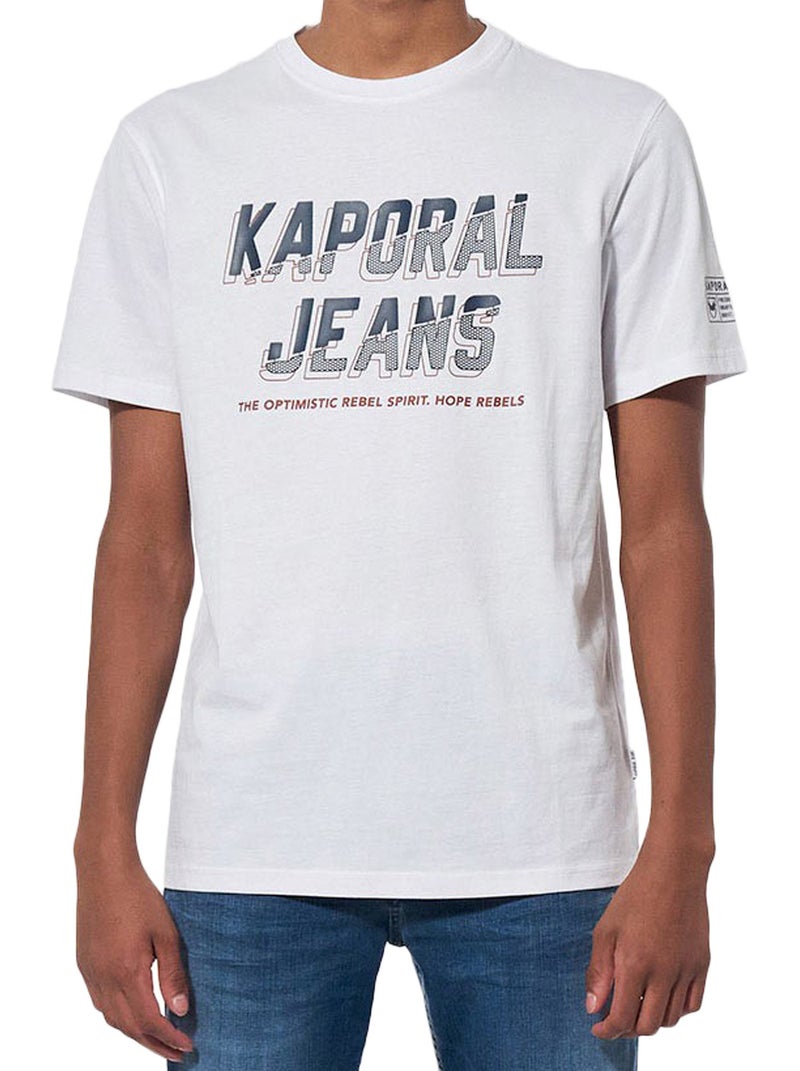 Tee Shirt Manches Courtes Kaporal Mario Blanc - Kiabi