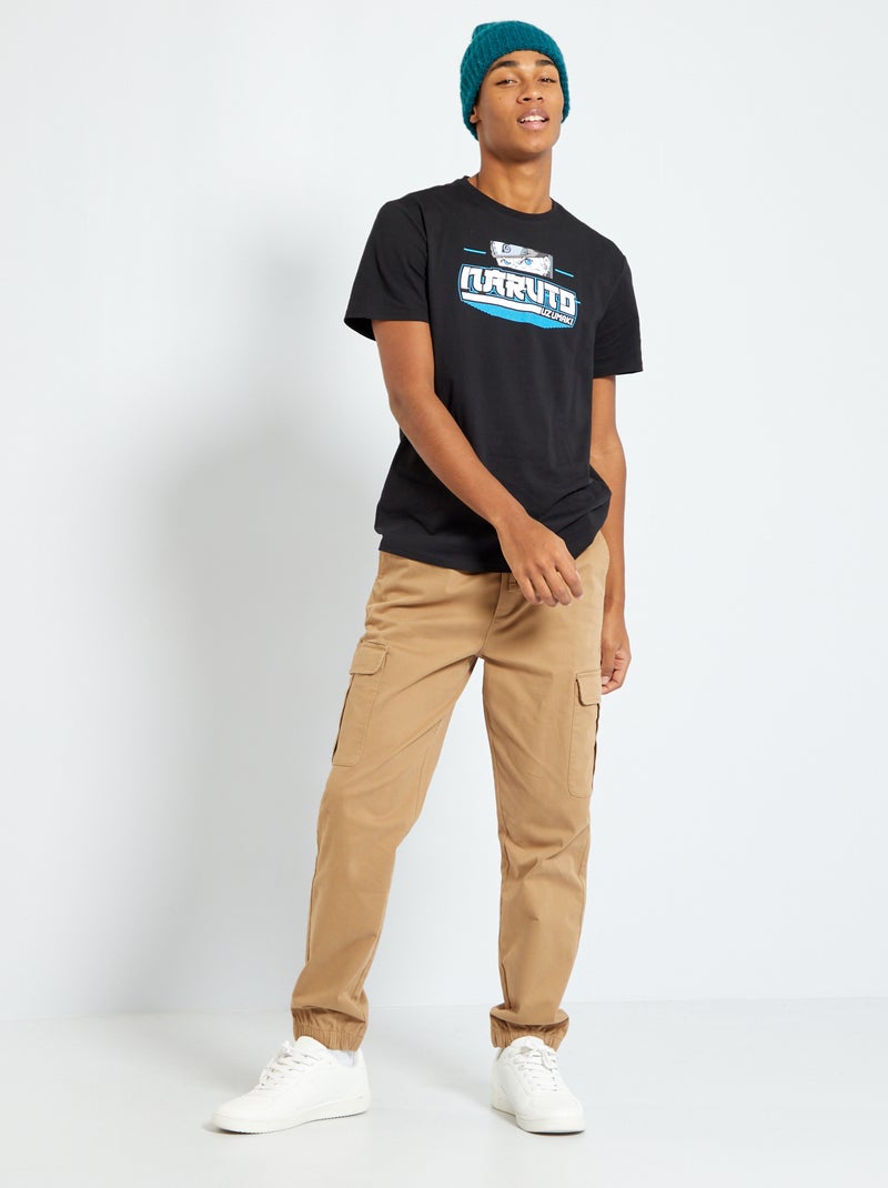 Tee-shirt manches courtes 'Naruto' noir - Kiabi
