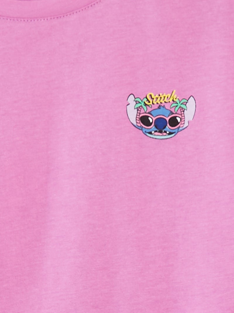 Tee-shirt manches courtes 'Stitch' Violet - Kiabi