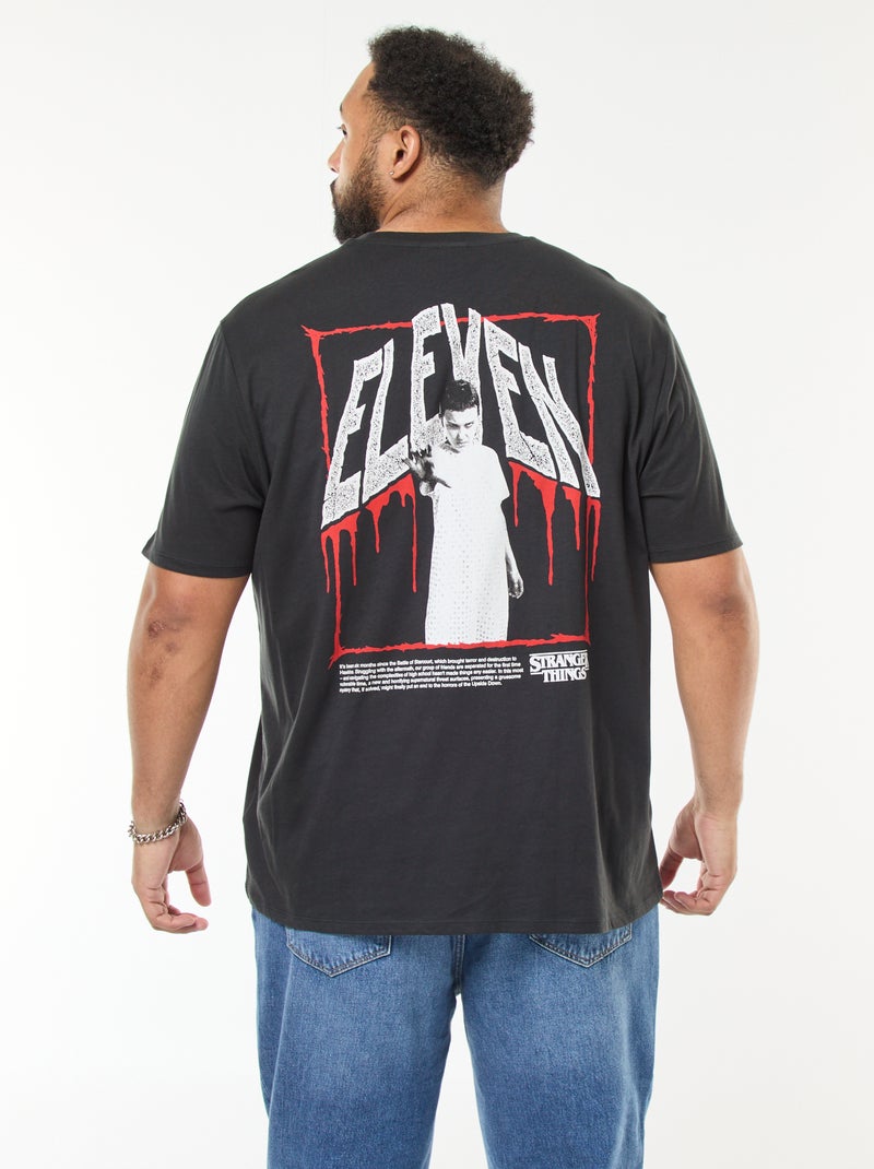 Tee-shirt manches courtes 'Stranger Things ' Noir - Kiabi