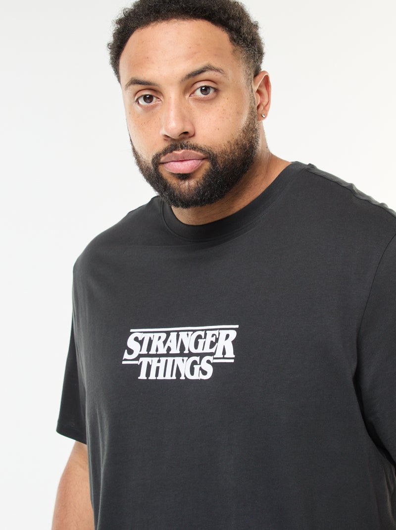 Tee-shirt manches courtes 'Stranger Things ' Noir - Kiabi