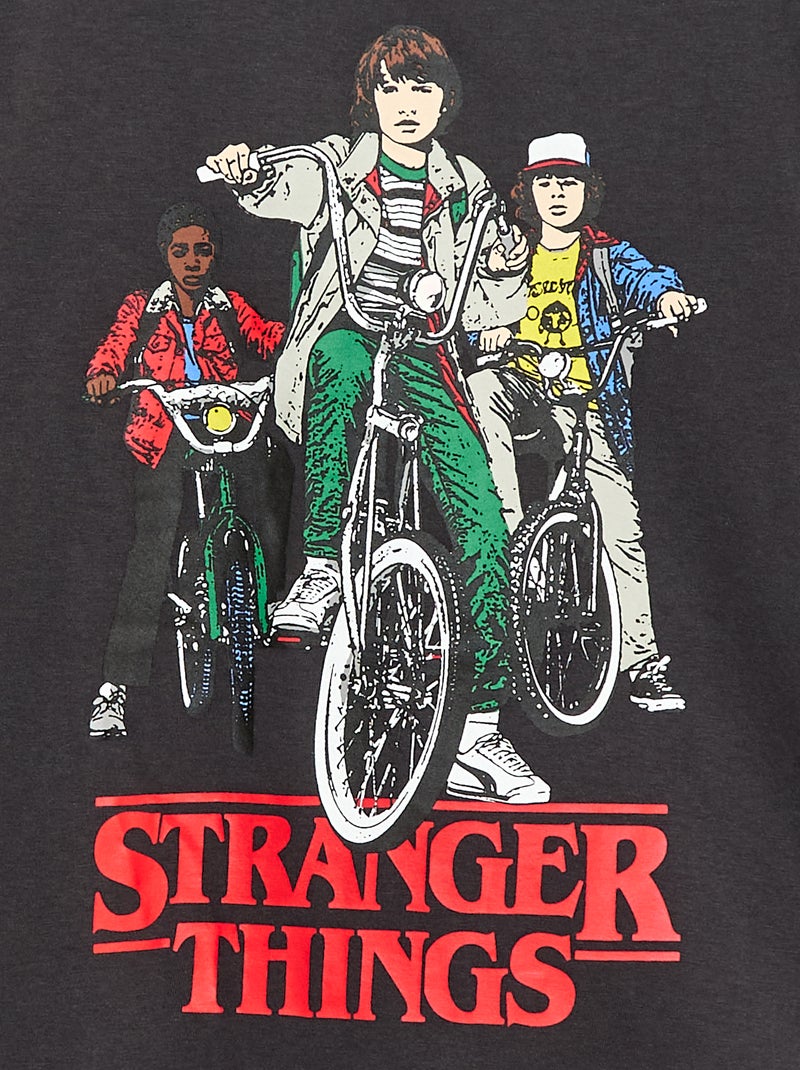 Tee-shirt manches courtes 'Stranger Things' Noir - Kiabi