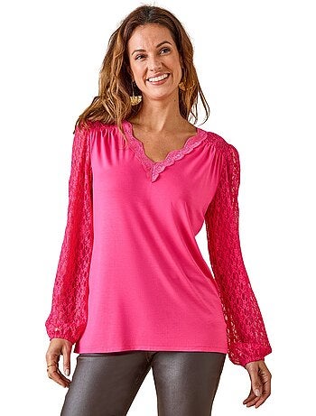 Tee-shirt manches dentelle - DAXON