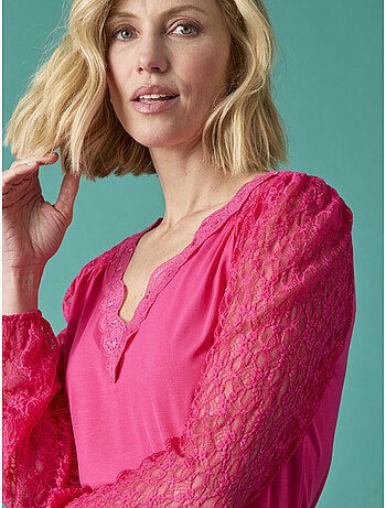 Tee-shirt manches dentelle - DAXON