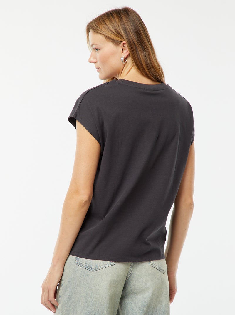 Tee-shirt manches extra courtes 'Nirvana' Noir - Kiabi