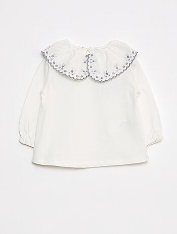 Tee-shirt manches longues avec col claudine