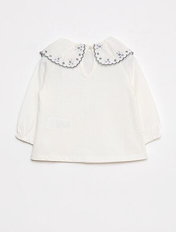 Tee-shirt manches longues avec col claudine