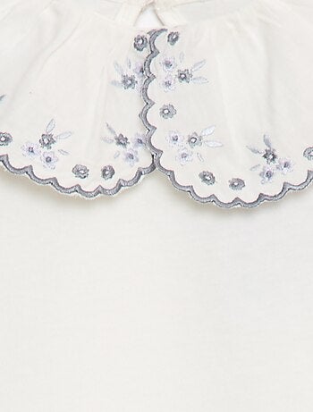 Tee-shirt manches longues avec col claudine