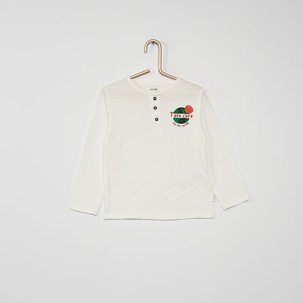 Tee Shirt Manches Longues Bebe Garcon Blanc Kiabi 5 00