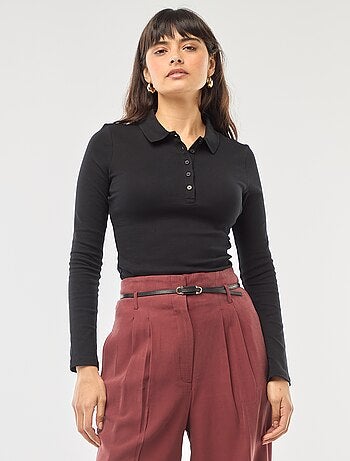 Tee-shirt manches longues col polo