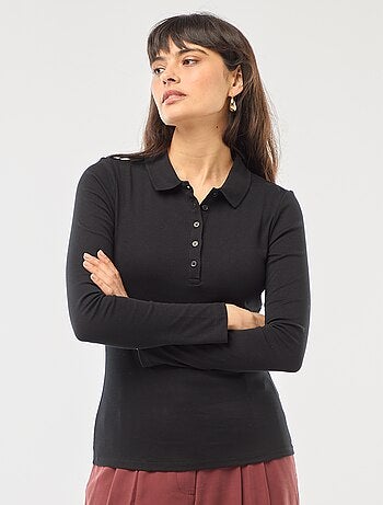 Tee-shirt manches longues col polo