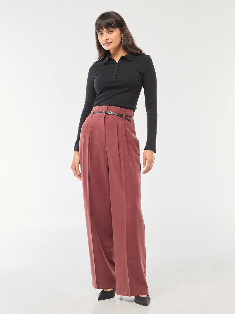 Tee-shirt manches longues col polo Noir - Kiabi