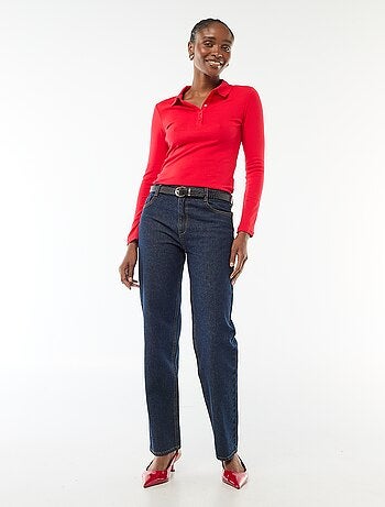 Tee-shirt manches longues col polo