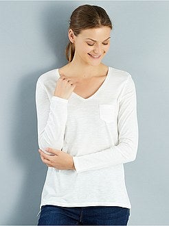 t shirt basic col v femme