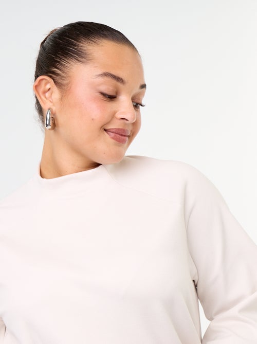 Tee-shirt manches longues en maille doudou - Kiabi
