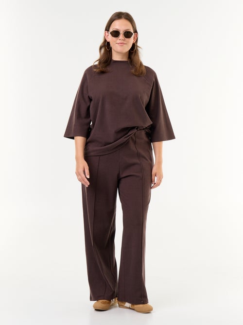 Tee-shirt manches longues en maille doudou - Kiabi