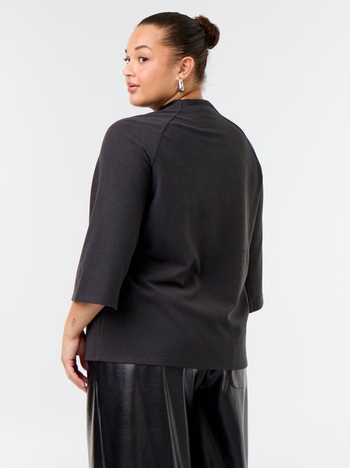 Tee-shirt manches longues en maille doudou - Kiabi