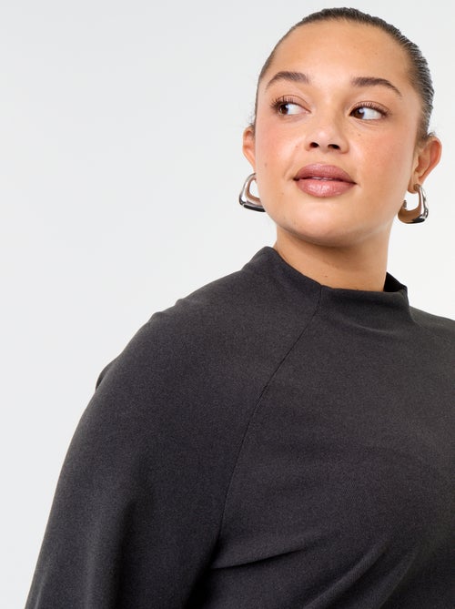 Tee-shirt manches longues en maille doudou - Kiabi