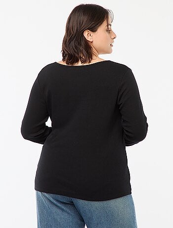 Tee-shirt manches longues en rib côtelé