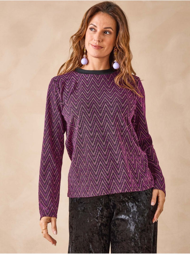 Tee-shirt manches longues femme - DAXON Rose/Multicolore - Kiabi