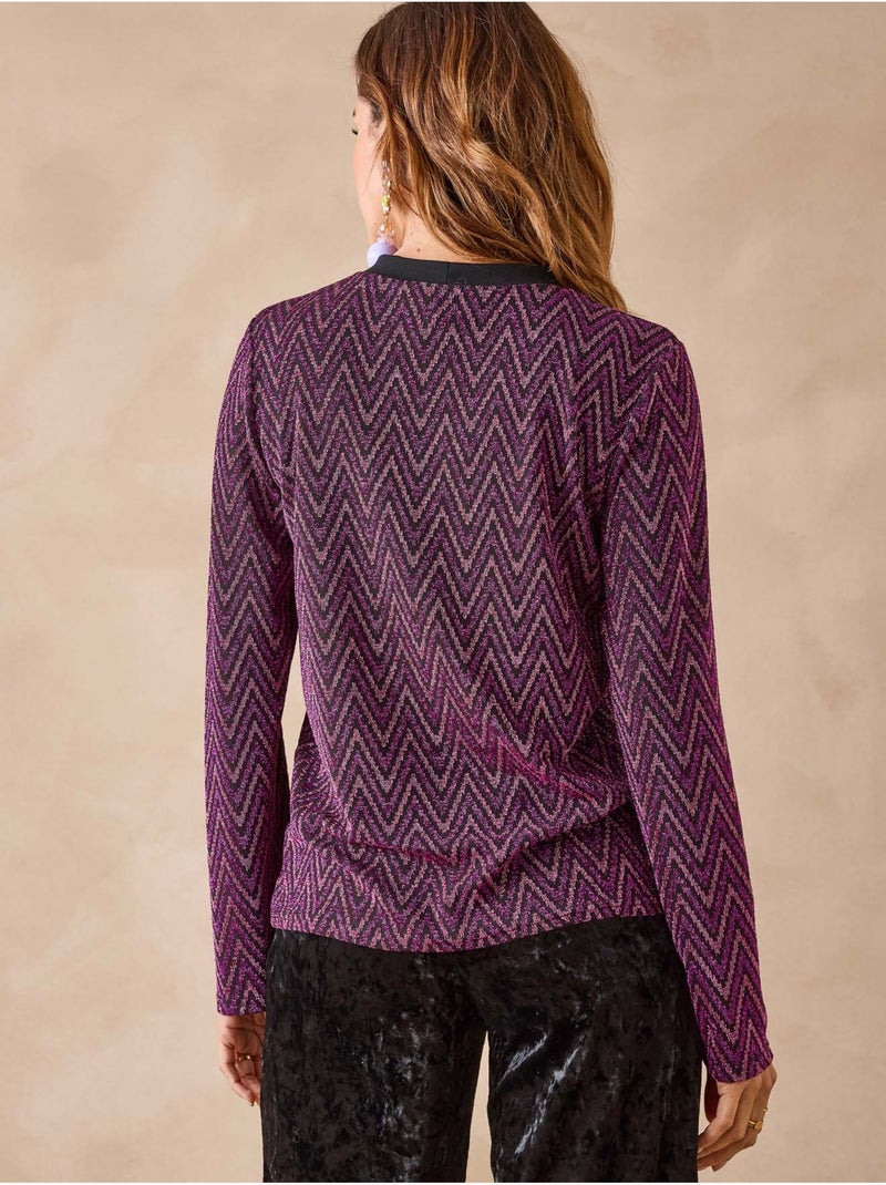 Tee-shirt manches longues femme - DAXON Rose/Multicolore - Kiabi