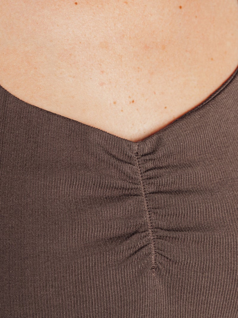 Tee-shirt manches longues Hibiscus - RougeGorge Lingerie Marron - Kiabi