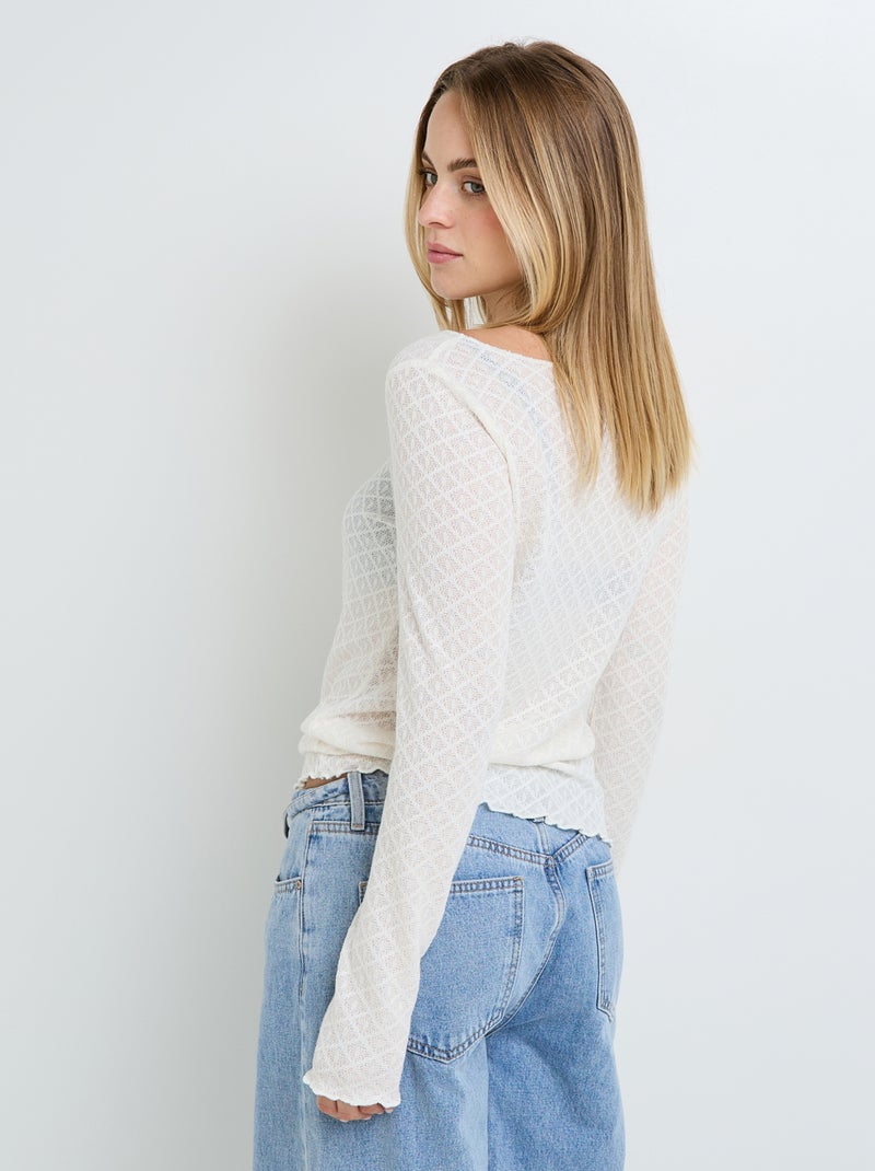 Tee-shirt manches longues Hysope - RougeGorge Lingerie Ecru - Kiabi