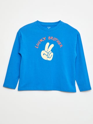 Tee-shirt manches longues imprimé 'brother'