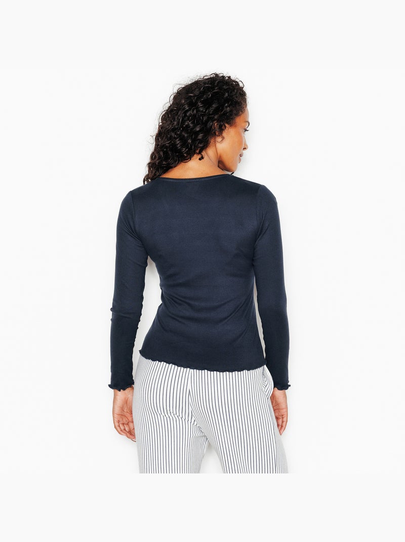 Tee-shirt manches longues jolisa - rougegorge lingerie Bleu - Kiabi