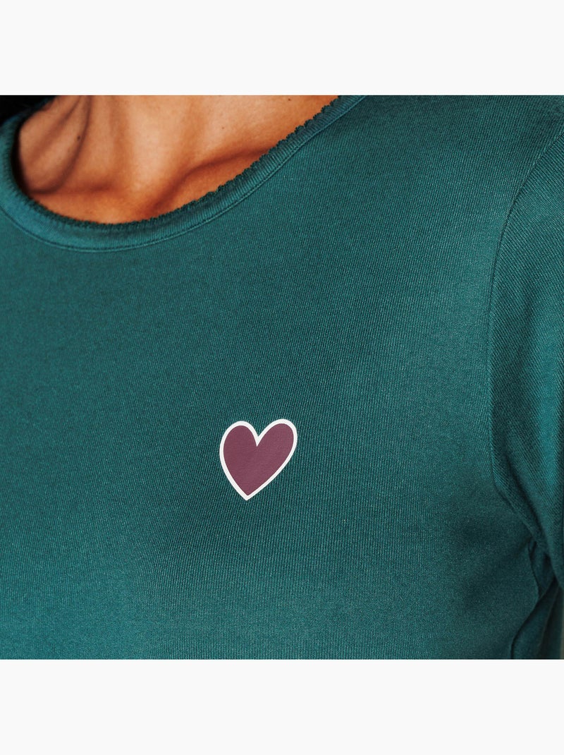 Tee-shirt manches longues jolisa - rougegorge lingerie Vert foncé - Kiabi
