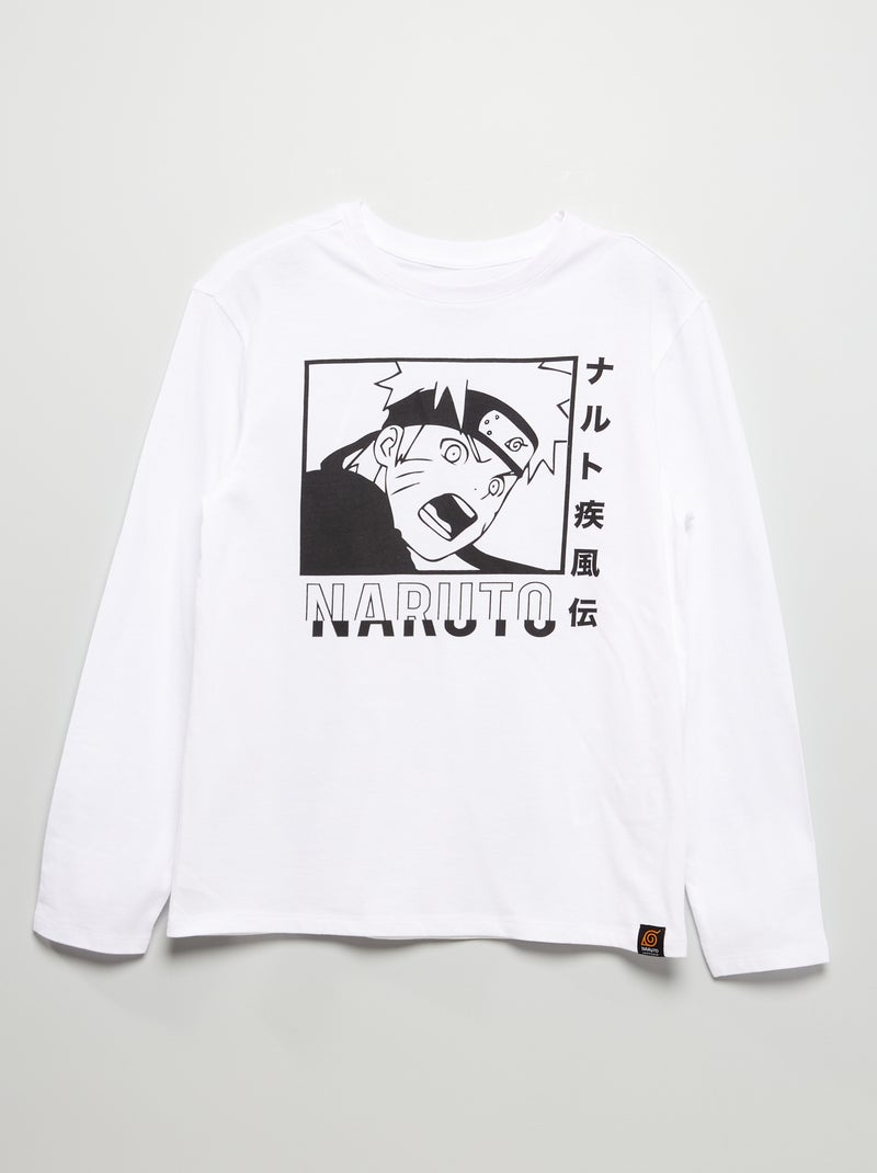 Tee-shirt manches longues 'Naruto' blanc - Kiabi
