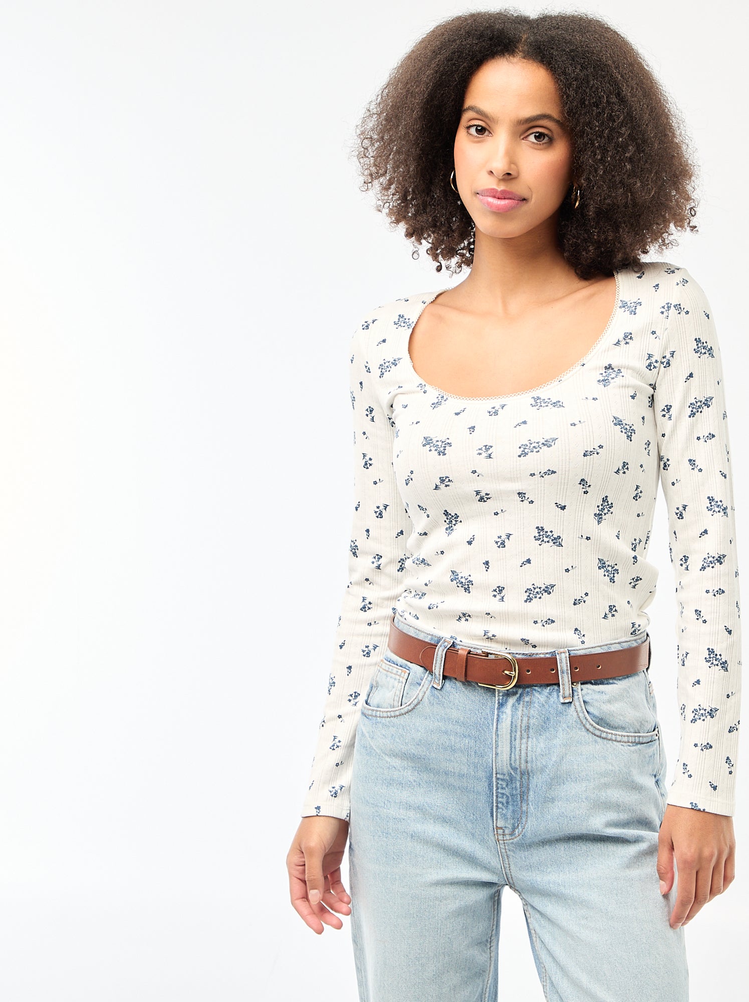 Tee-shirt manches longues pointelle