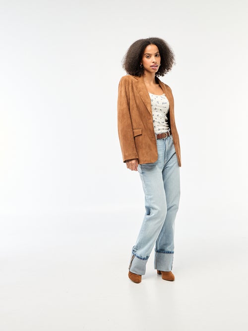 Tee-shirt manches longues pointelle - Kiabi